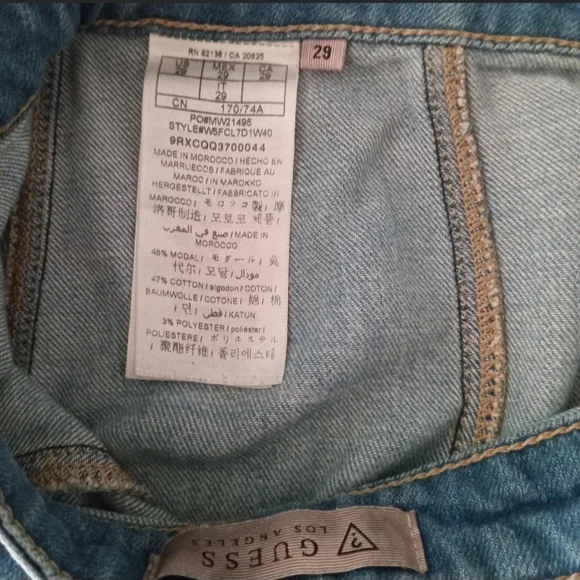 Guess Mini Denim Button-Up Skirt A-Line Y2K Size 29'' Jean Skirt Campus 90s - Picture 6 of 8